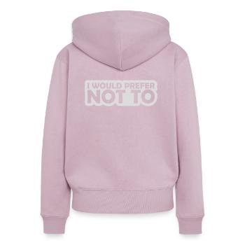 I prefer not to - Women's Premium Organic Zip Hoodie - dusky pink - Back - Julia (174cm)