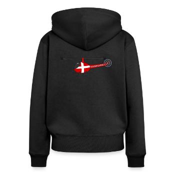Helicopter Denmark Flag Children - Women's Premium Organic Zip Hoodie - black - Back - Julia (174cm)
