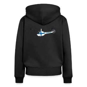 Finland Flag Helicopter Kids - Women's Premium Organic Zip Hoodie - black - Back - Julia (174cm)