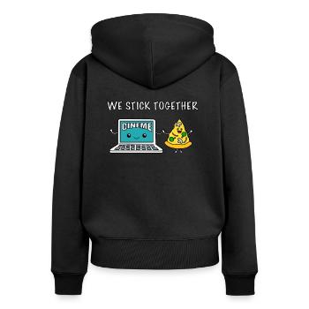 We Stick Together - Pizza and Streaming - Women's Premium Organic Zip Hoodie - black - Back - Julia (174cm)