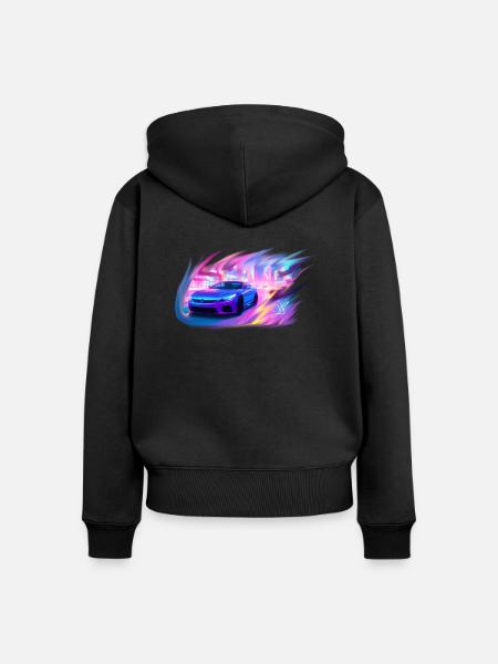 CityPunk - Frauen Premium Bio Zip Hoodie - Schwarz