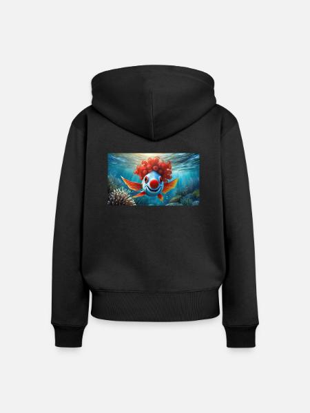 Wortspiel - Clownfisch - Frauen Premium Bio Zip Hoodie - Schwarz