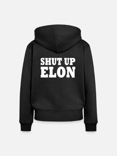 shut up elon - Frauen Premium Bio Zip Hoodie - Schwarz