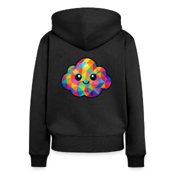 WPAP Polygon Kawaii Stil Baby Wolke - Frauen Premium Bio Zip Hoodie - Schwarz - Hinten - Julia (174cm)