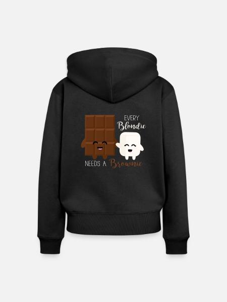 Blondie - Brownie - Frauen Premium Bio Zip Hoodie - Schwarz