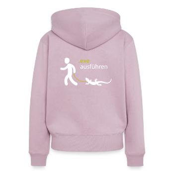 .exe ausführen ADMIN - Frauen Premium Bio Zip Hoodie - Altrosa - Hinten - Julia (174cm)