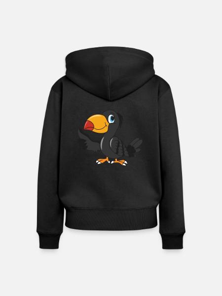 Toucan Tukan - Frauen Premium Bio Zip Hoodie - Schwarz