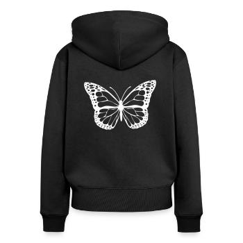 butterfly - Women's Premium Organic Zip Hoodie - black - Back - Julia (174cm)