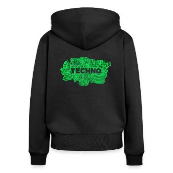 Techno Techno - Women's Premium Organic Zip Hoodie - black - Back - Julia (174cm)