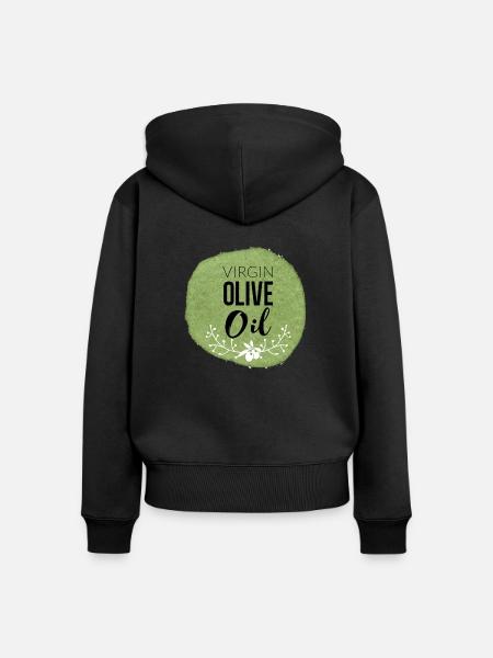 Olive Geschenk - Frauen Premium Bio Zip Hoodie - Schwarz