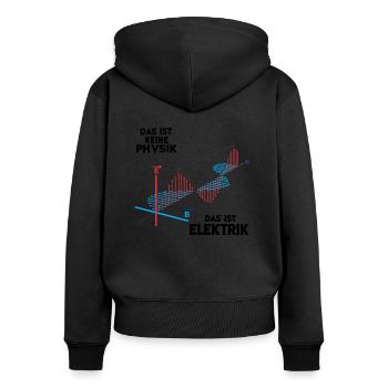 Elektrik Elektriker Handwerk Handwerker Physik - Frauen Premium Bio Zip Hoodie - Schwarz - Hinten - Julia (174cm)