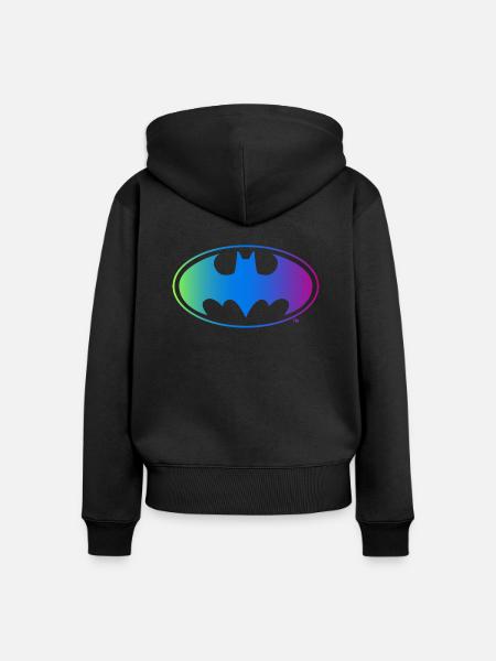 Batman Neon Logo bunt - Frauen Premium Bio Zip Hoodie - Schwarz