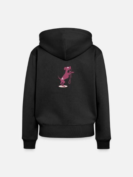 Sweet dog - Frauen Premium Bio Zip Hoodie - Schwarz