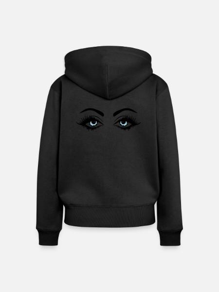 eyes design - Frauen Premium Bio Zip Hoodie - Schwarz