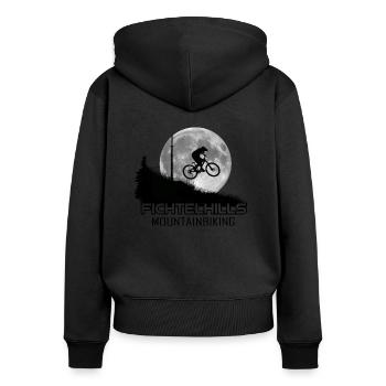 fichtelhills mountainbiking Night ride Ochsenkopf - Frauen Premium Bio Zip Hoodie - Schwarz - Hinten - Julia (174cm)