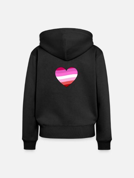 Pride Lesbian - Frauen Premium Bio Zip Hoodie - Schwarz