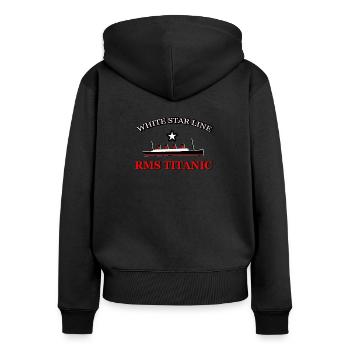 RMS TITANIC WHITE STAR LINE - Sweat à capuche zippé Premium bio Femme - noir - Dos - Julia (174cm)