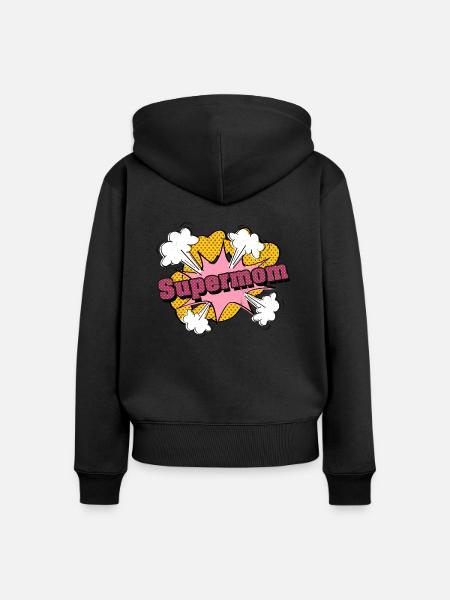 Supermom - Women's Premium Organic Zip Hoodie - black