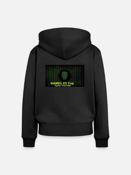 hackerSpiel - Frauen Premium Bio Zip Hoodie - Schwarz