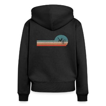 Bmx Retro Vintage - Frauen Premium Bio Zip Hoodie - Schwarz - Hinten - Julia (174cm)