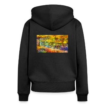 autumn - Women's Premium Organic Zip Hoodie - black - Back - Julia (174cm)