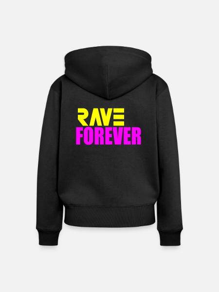 Für immer raven - Frauen Premium Bio Zip Hoodie - Schwarz