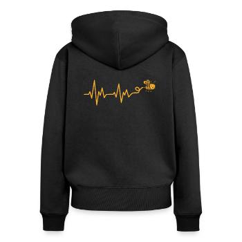 Imker Herzschlag Imkerei EKG Honigbienen - Frauen Premium Bio Zip Hoodie - Schwarz - Hinten - Julia (174cm)