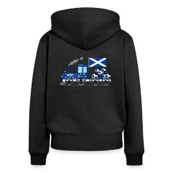 Scotland Flag Football Railway - Women's Premium Organic Zip Hoodie - black - Back - Julia (174cm)