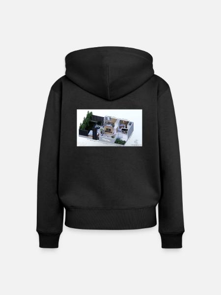 Wohnung - Frauen Premium Bio Zip Hoodie - Schwarz