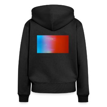 Flag 128 - Frauen Premium Bio Zip Hoodie - Schwarz - Hinten - Julia (174cm)