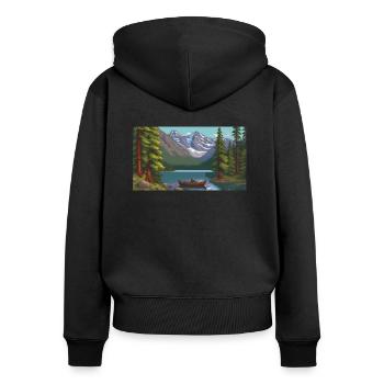 Banff National Park, Canada - Pixel Art - Women's Premium Organic Zip Hoodie - black - Back - Julia (174cm)