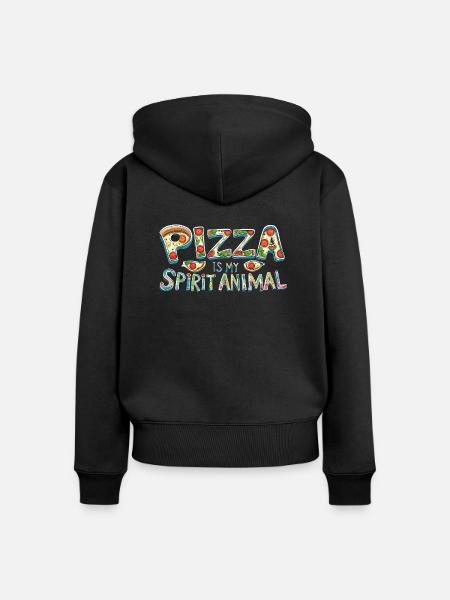Pizza Love - Frauen Premium Bio Zip Hoodie - Schwarz