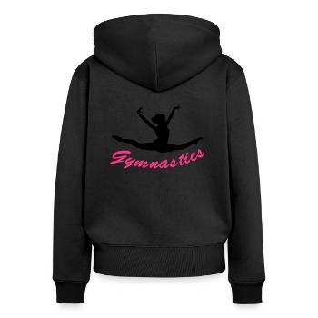 Gymnastics, gymnastique - Sweat à capuche zippé Premium bio Femme - noir - Dos - Julia (174cm)
