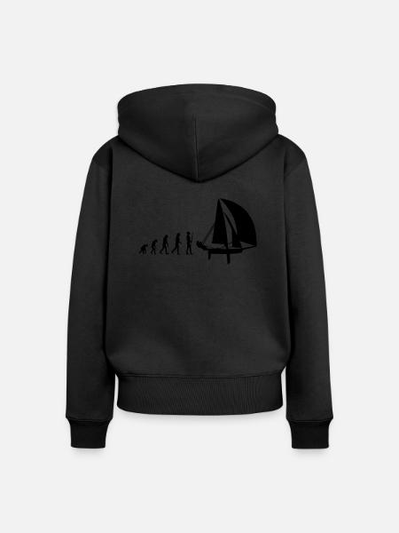 Dinghy Evolution - Frauen Premium Bio Zip Hoodie - Schwarz