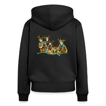 Lunettes de musique nerd - Sweat à capuche zippé Premium bio Femme - noir - Dos - Julia (174cm)