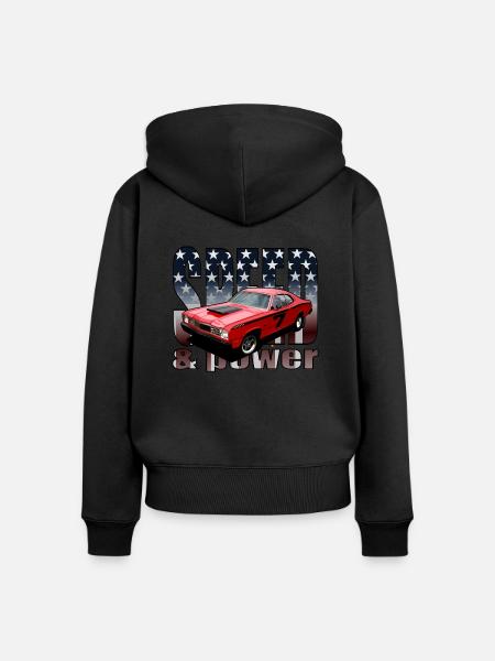 MuskelCar - Frauen Premium Bio Zip Hoodie - Schwarz