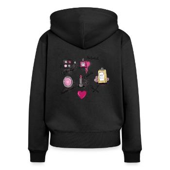 make up artist - beauty - Women's Premium Organic Zip Hoodie - black - Back - Julia (174cm)
