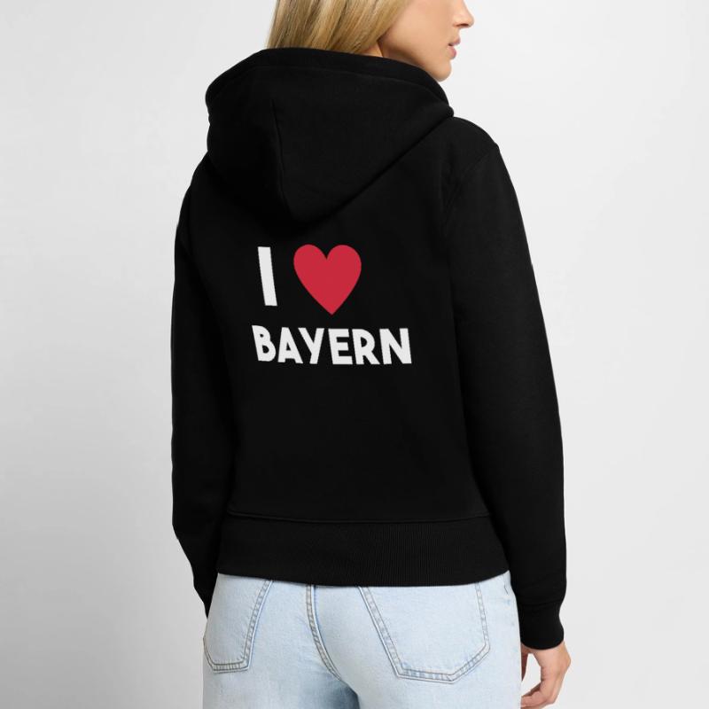 ich liebe Bayern Frauen Premium Bio Zip Hoodie