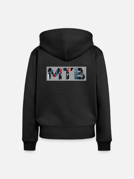 MTB - Frauen Premium Bio Zip Hoodie - Schwarz