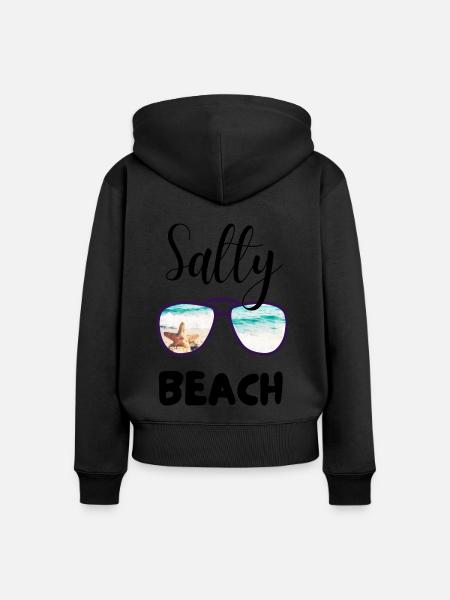 SALZIGER STRAND - Frauen Premium Bio Zip Hoodie - Schwarz