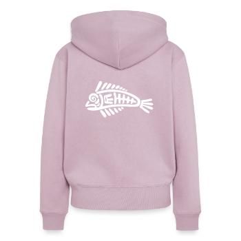Kultur der Inkas, Fisch - Frauen Premium Bio Zip Hoodie - Altrosa - Hinten - Julia (174cm)