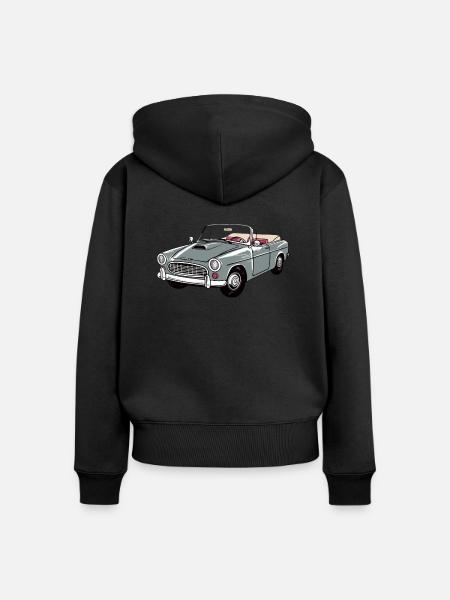 Graues Cabriolet - Frauen Premium Bio Zip Hoodie - Schwarz