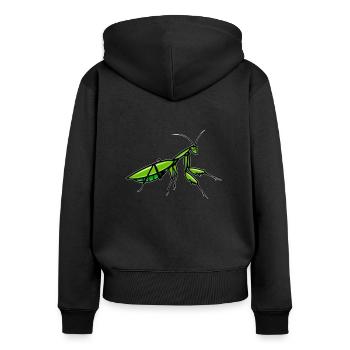 Insekt - Frauen Premium Bio Zip Hoodie - Schwarz - Hinten - Julia (174cm)