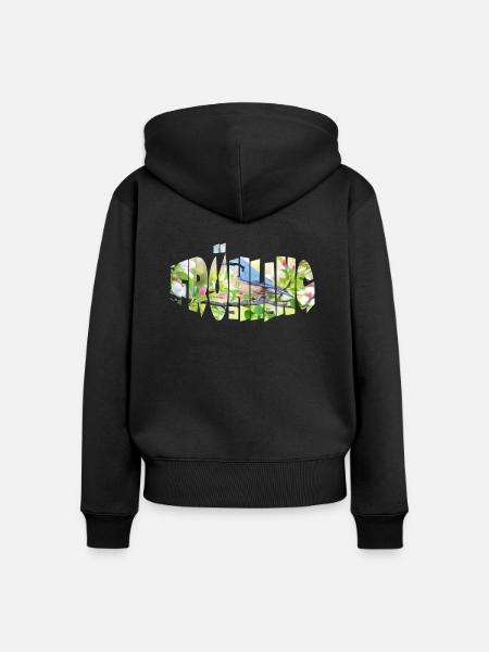 frühling 1 - Frauen Premium Bio Zip Hoodie - Schwarz