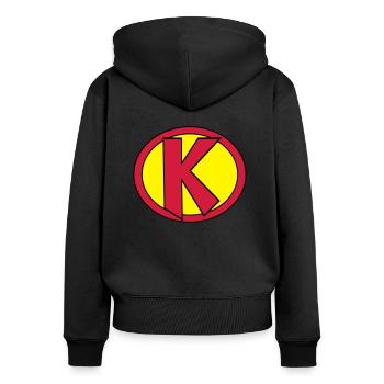 Super, Superheld, Superheldin, Hero, K - Women's Premium Organic Zip Hoodie - black - Back - Julia (174cm)