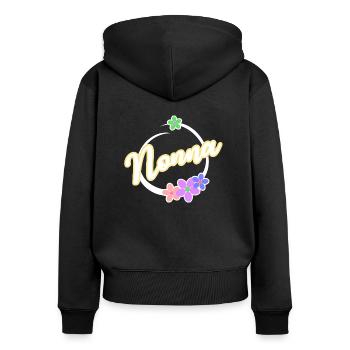 Nonna Oma Omi Großmutter Spitzname italienisch - Frauen Premium Bio Zip Hoodie - Schwarz - Hinten - Julia (174cm)