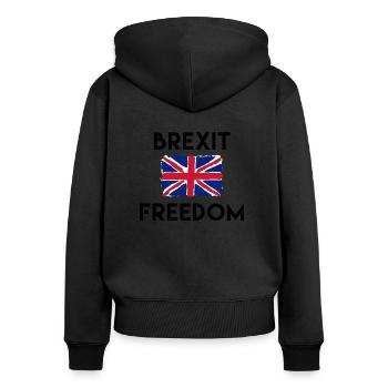 Brexit, support brexit, brexit t shirts, brexit ho - Women's Premium Organic Zip Hoodie - black - Back - Julia (174cm)