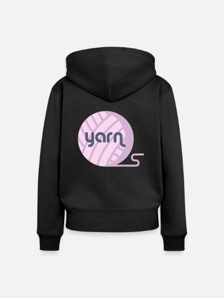 Yarn - Frauen Premium Bio Zip Hoodie - Schwarz