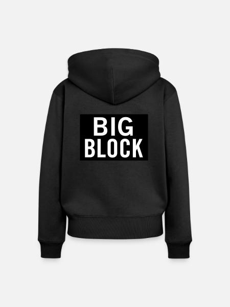 Big Block - Frauen Premium Bio Zip Hoodie - Schwarz