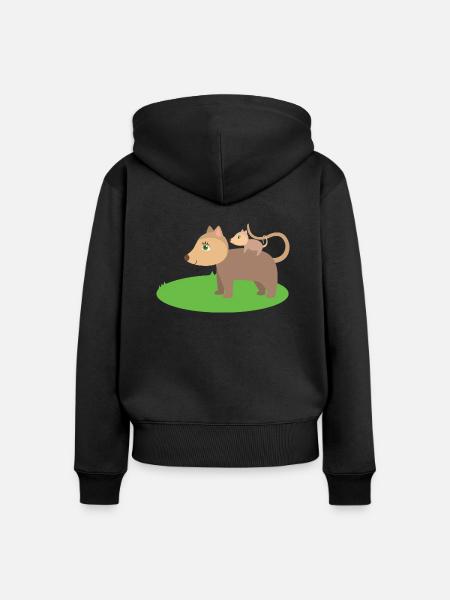 Opossums - Frauen Premium Bio Zip Hoodie - Schwarz